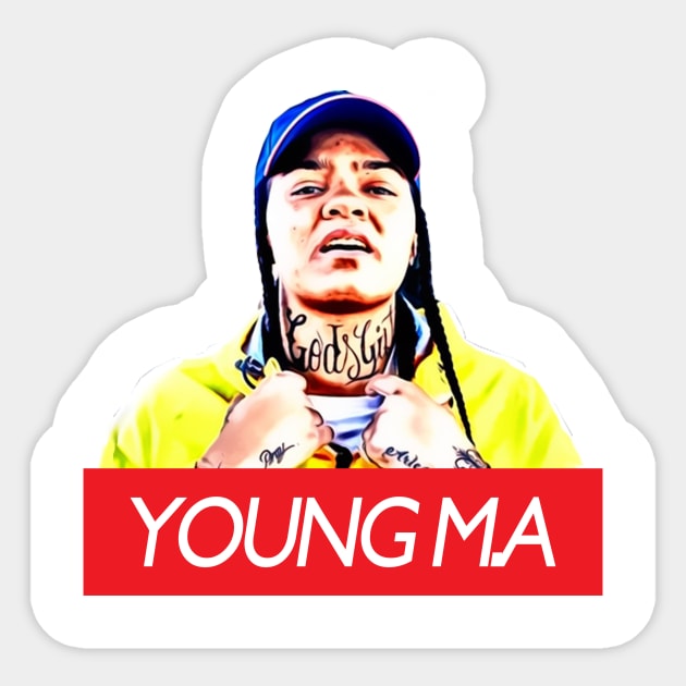 Young M.A Sticker by trapdistrictofficial